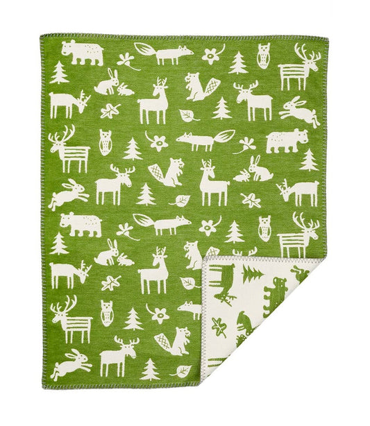Klippan-forest-cotton-blanketGreen