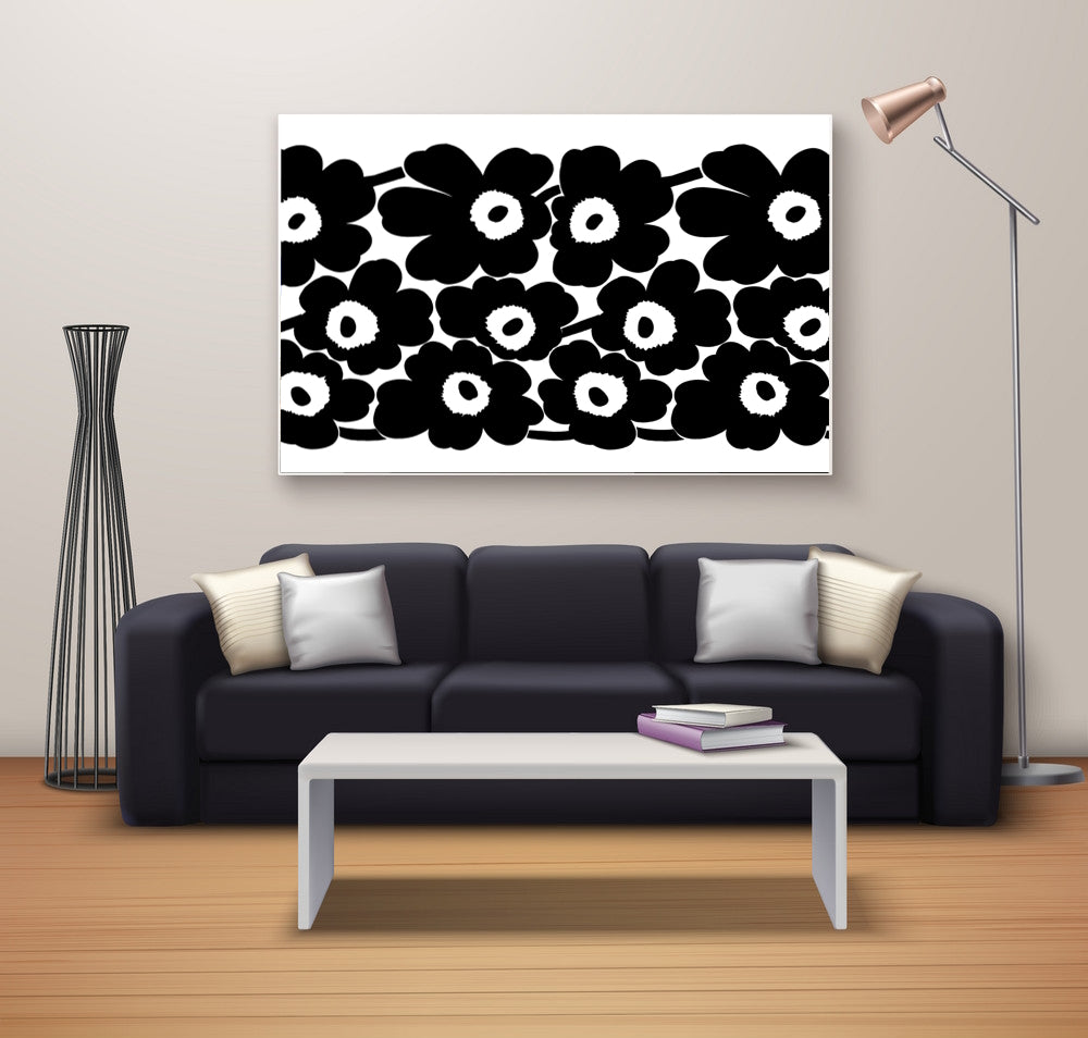 Marimekko Unikko Black Fabric Canvas