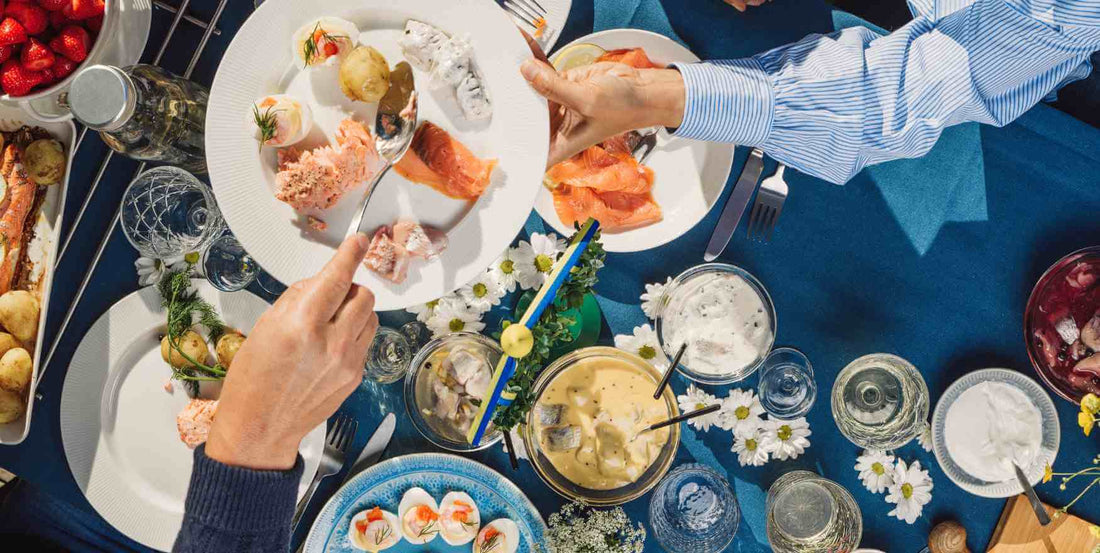 Nordic food served on a table