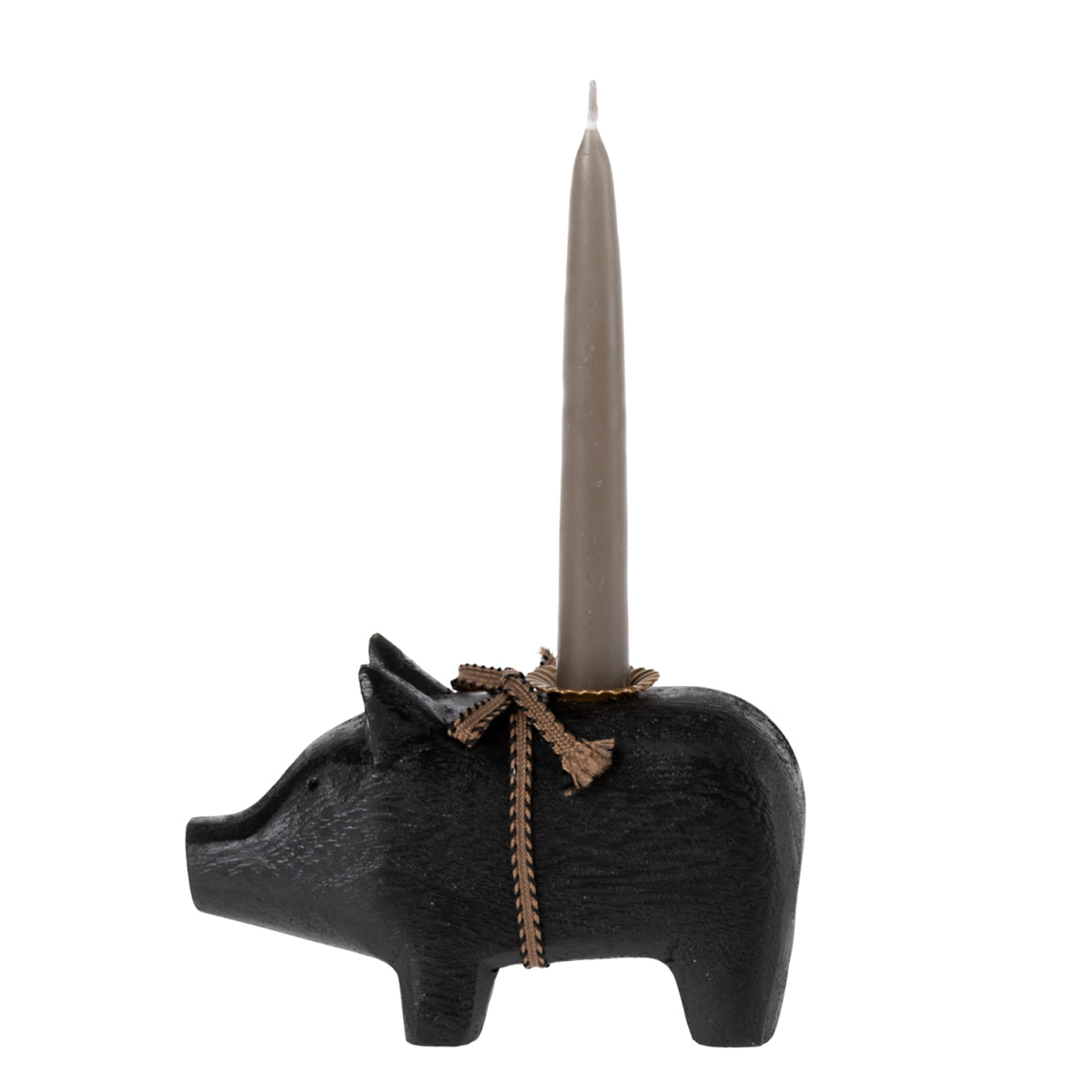 Maileg Wooden Pig Small Black