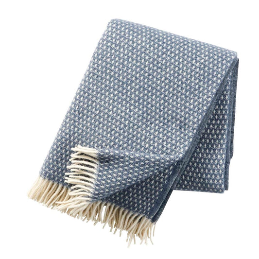 Klippan Knut Brushed Wool Blanket Smokey Blue