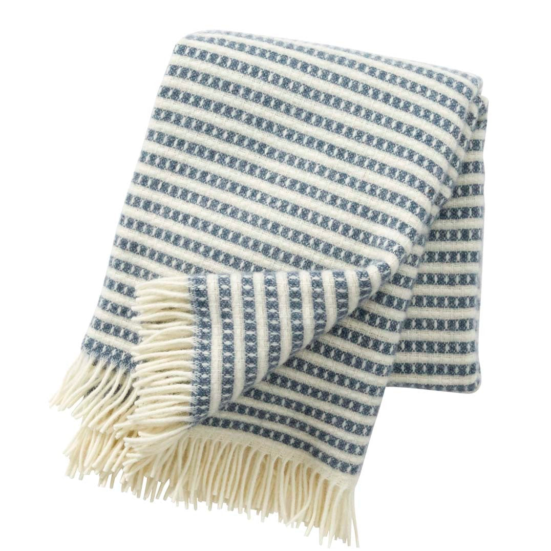 Klippan Olle Organic Wool Blanket Smokey Blue