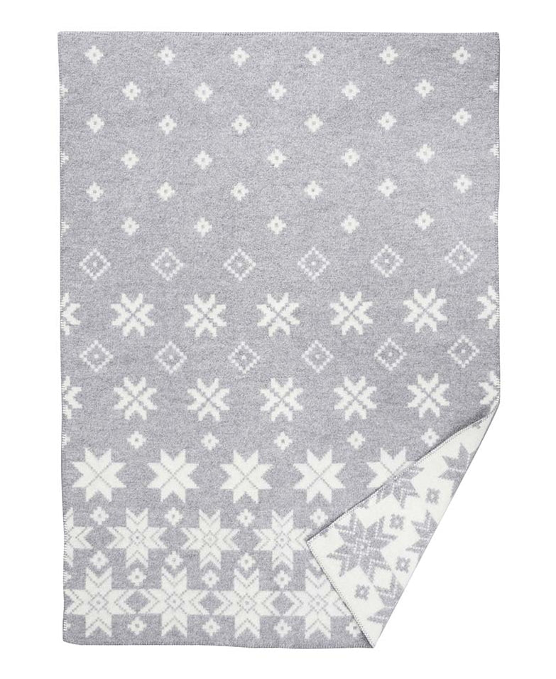 Klippan Snowfall Wool Blanket Grey