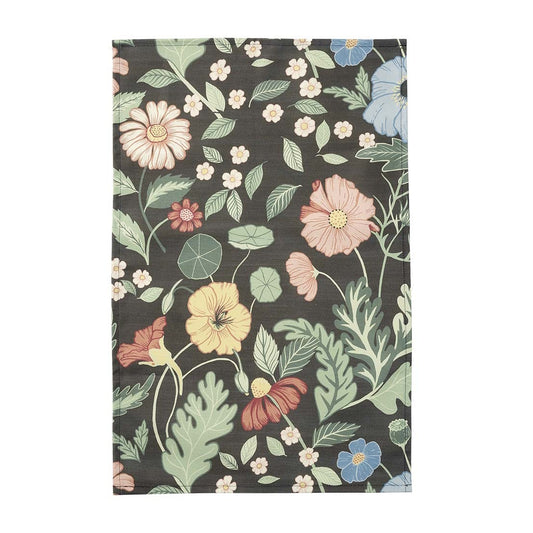 Klippan Bloom Cotton Tea Towel Asphalt