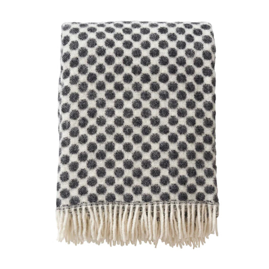Klippan Gotland Dots Wool Blanket Black