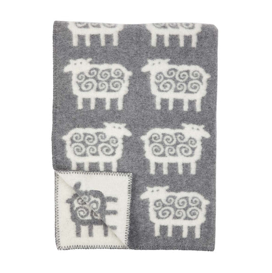 Klippan Sheep Organic Wool Baby Blanket Grey