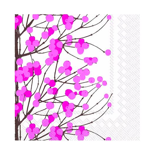 Marimekko Lumimarja Napkin white pink