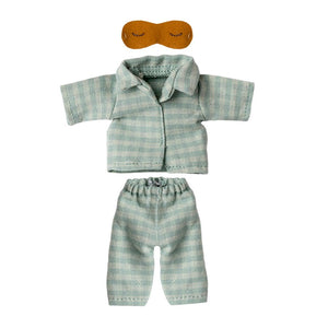 Maileg Pyjamas Dad Mouse Mint-Sand