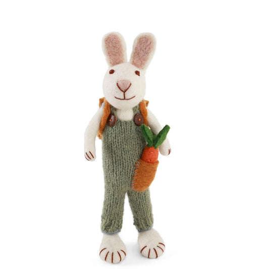 Gry & Sif Bunny Medium White Boy Carrot & Backpack