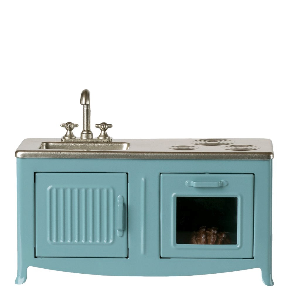Maileg Kitchen Mouse Blue | Metal Mini Kitchen with Oven & Pie – Nordic ...