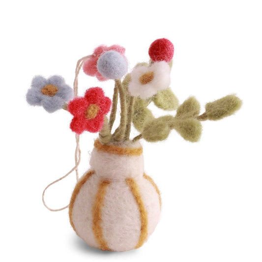Gry & Sif Vase Decoration Stripes & Flowers