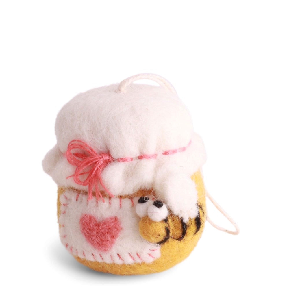 Gry & Sif Felted Sweet Honey Jar Decoration