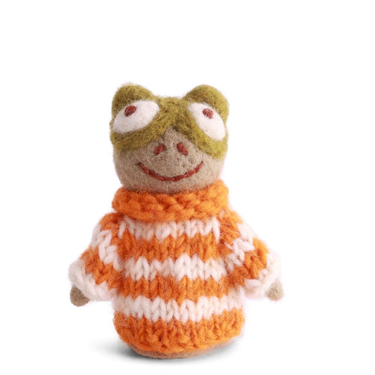 Gry & Sif Felted Finger Puppet Frog