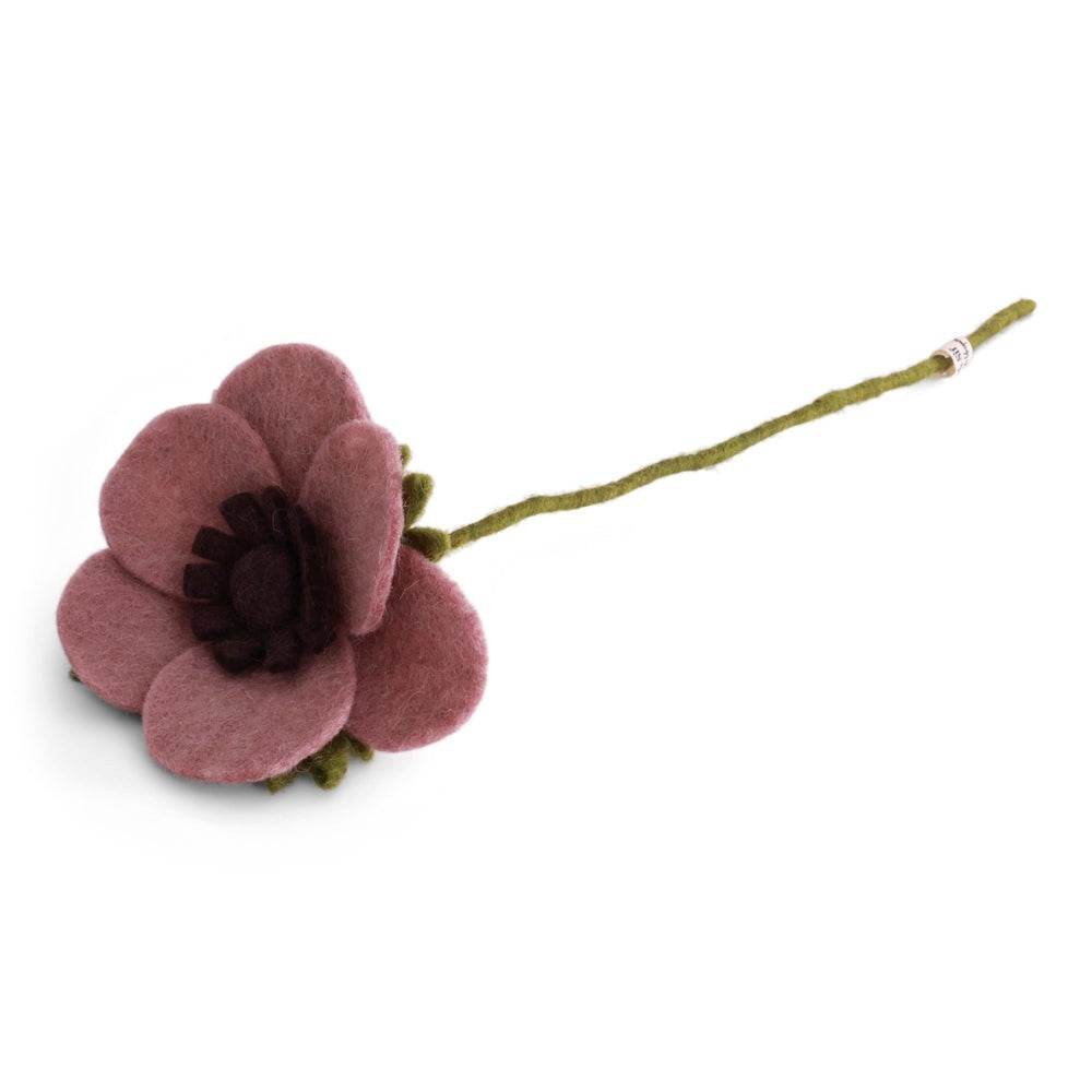 Gry & Sif French Anemone Felted Flower Dusty Rose