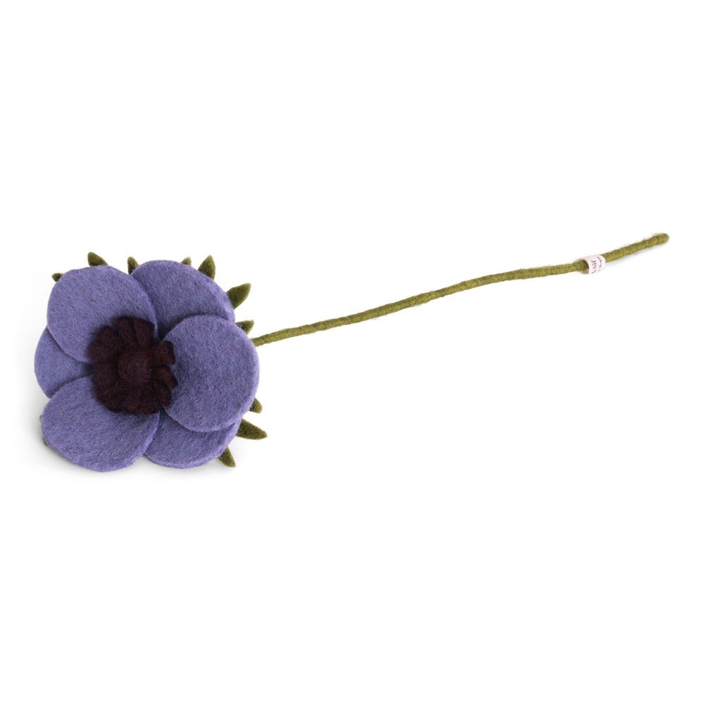 Gry & Sif French Anemone Felted Flower Purple