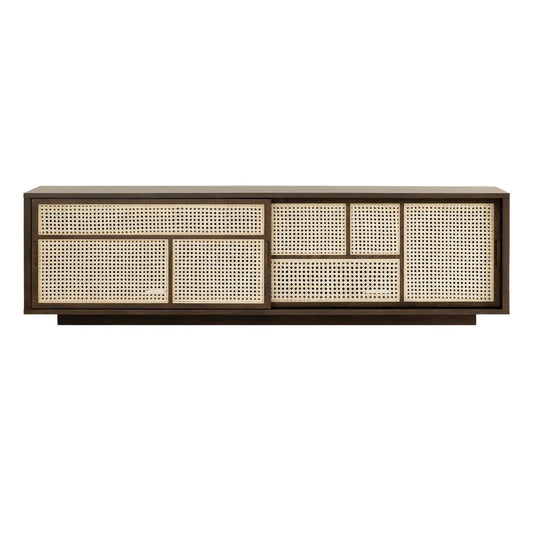 Design House Stockholm Air Sideboard Low Dark Oak-Rattan