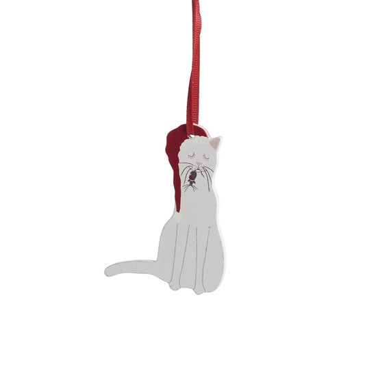 Naasgransgarden Cat White Wooden Ornament