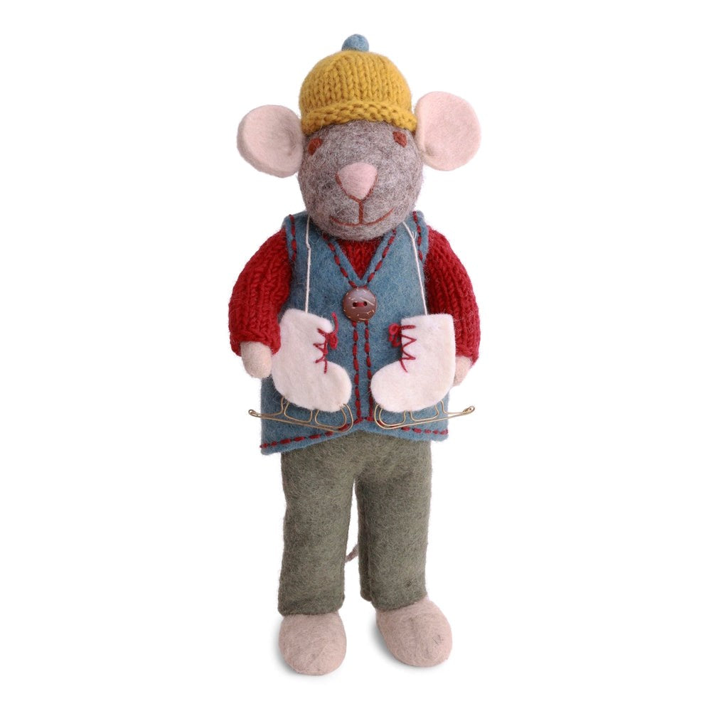 Gry & Sif Mouse Boy Medium Grey Waistcoat & Ice Skates