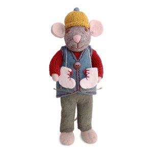 Gry & Sif Mouse Boy Medium Grey Waistcoat & Ice Skates