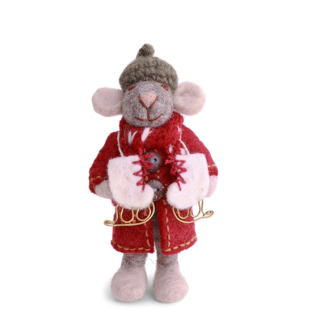 Gry & Sif Mouse Girl Small Grey Coat & Ice Skates