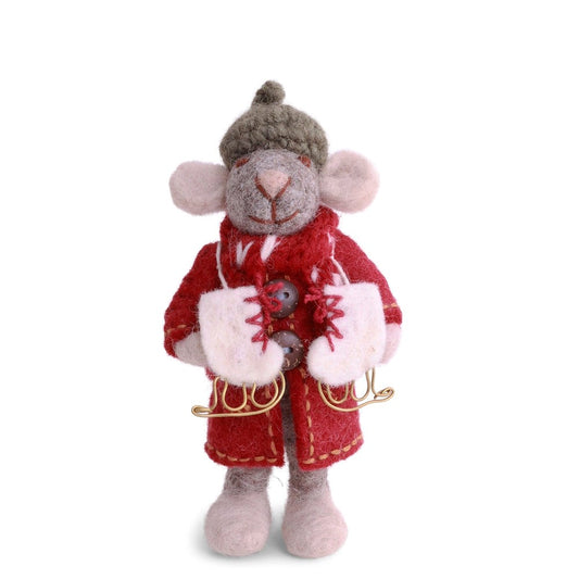 Gry & Sif Mouse Girl Small Grey Coat & Ice Skates