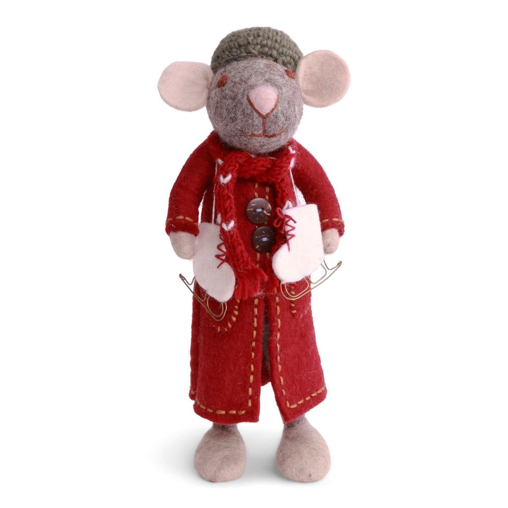 Gry & Sif Mouse Girl Medium Grey Coat & Ice Skates