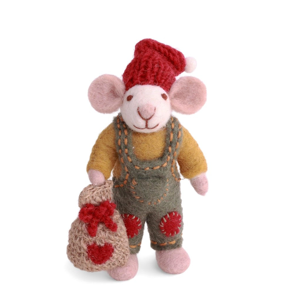 Gry & Sif Mouse Boy Small White with Gift Bag