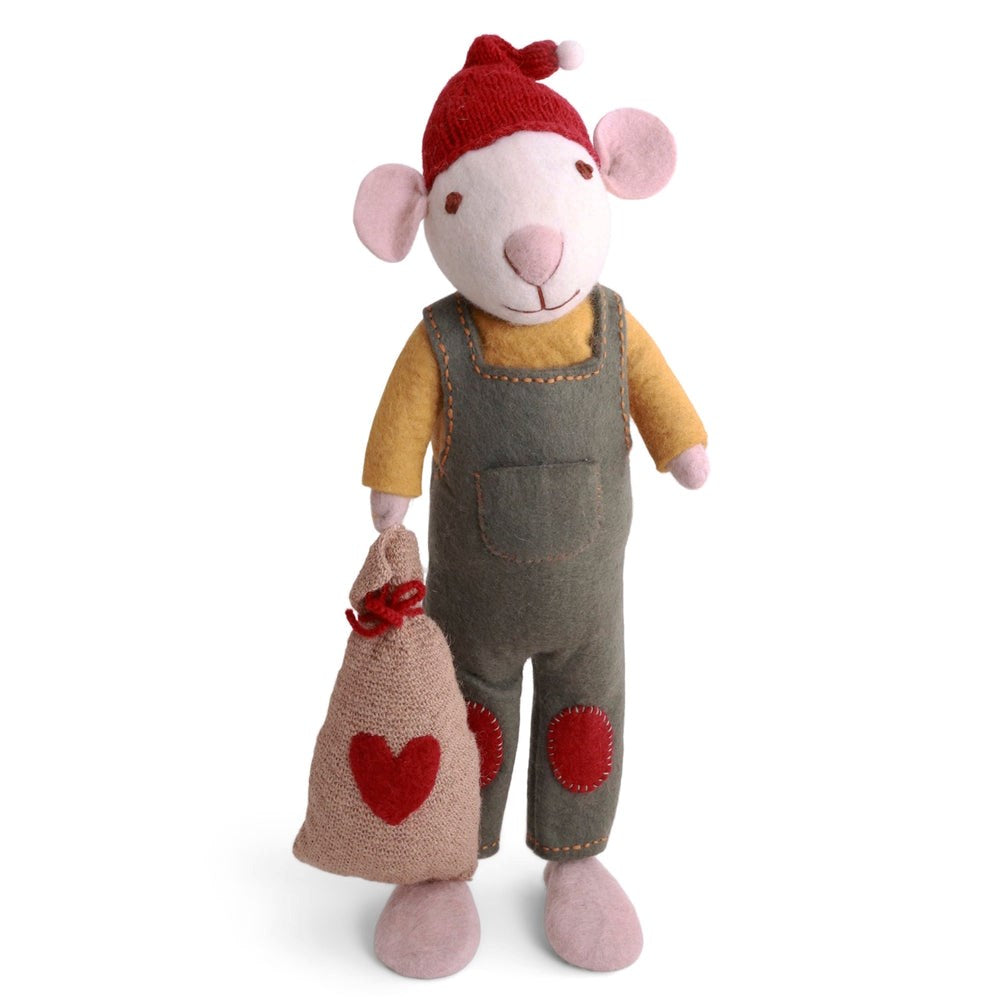Gry & Sif Mouse Boy XL White with Gift Bag