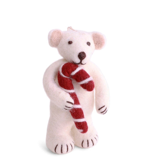 Gry & Sif Polar Bear Small with Candy Cane