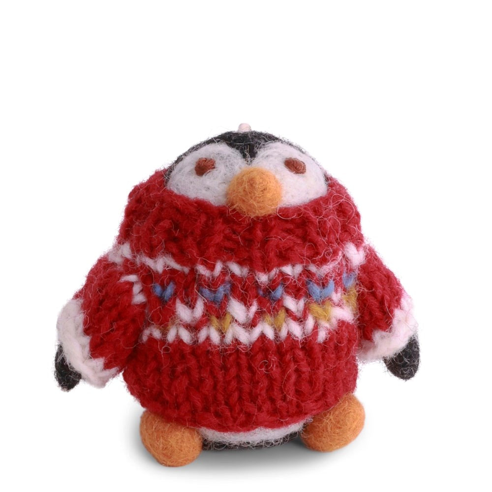 Gry & Sif Penguin with Sweater Felt Decoration