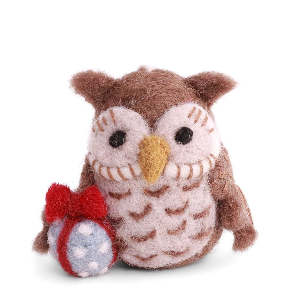 Gry & Sif Owl with Gift Felt Decoration