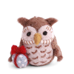 Gry & Sif Owl with Gift Felt Decoration