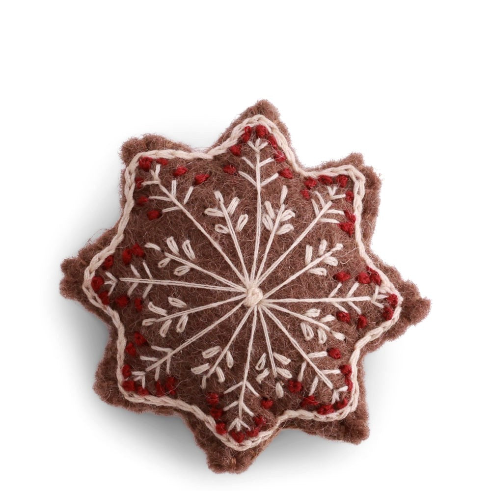 Gry & Sif Gingerbread Star Felt Decoration