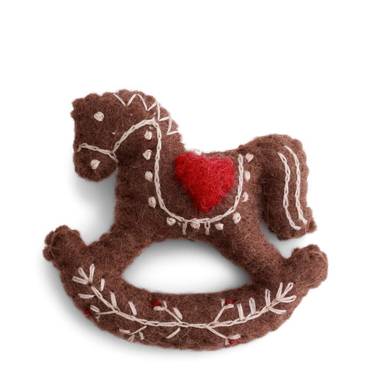 Gry & Sif Gingerbread Horse Felt Decoration
