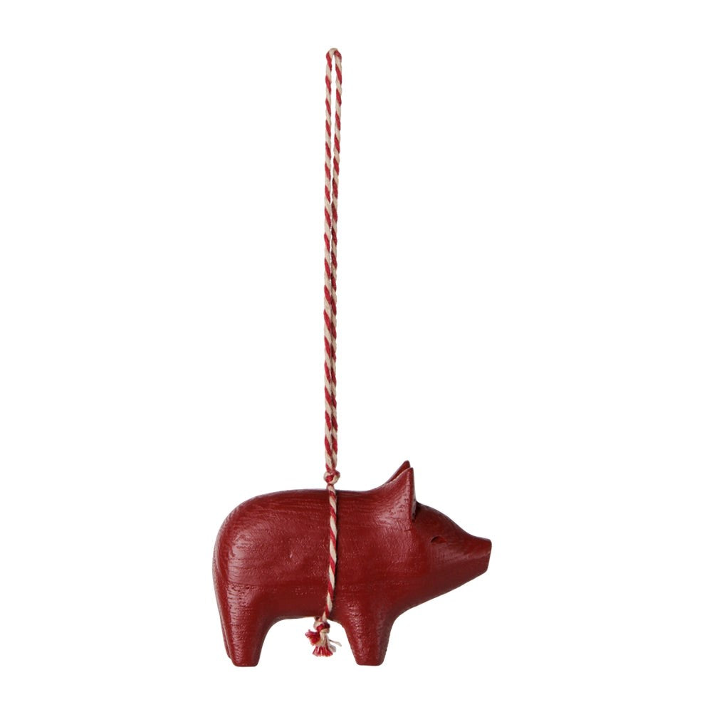 Maileg Pig Wooden Ornament  Red 2026