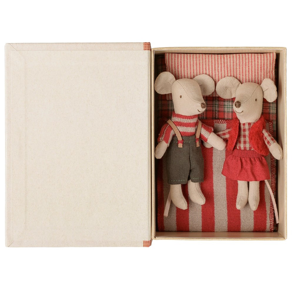 Maileg Christmas Twin Mice in Book