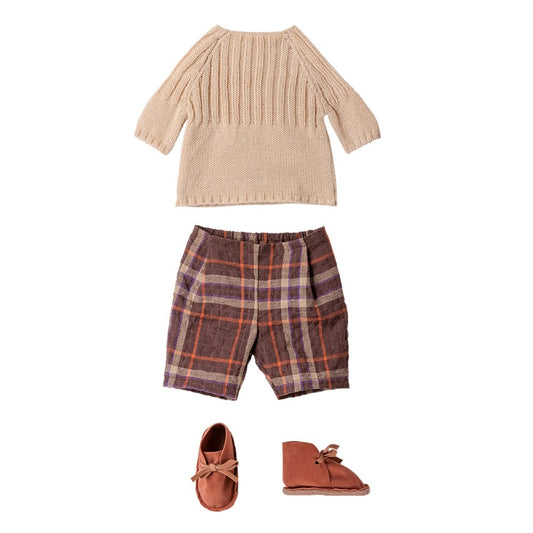 Maileg Pants & Knitted Sweater Size 4 Off White