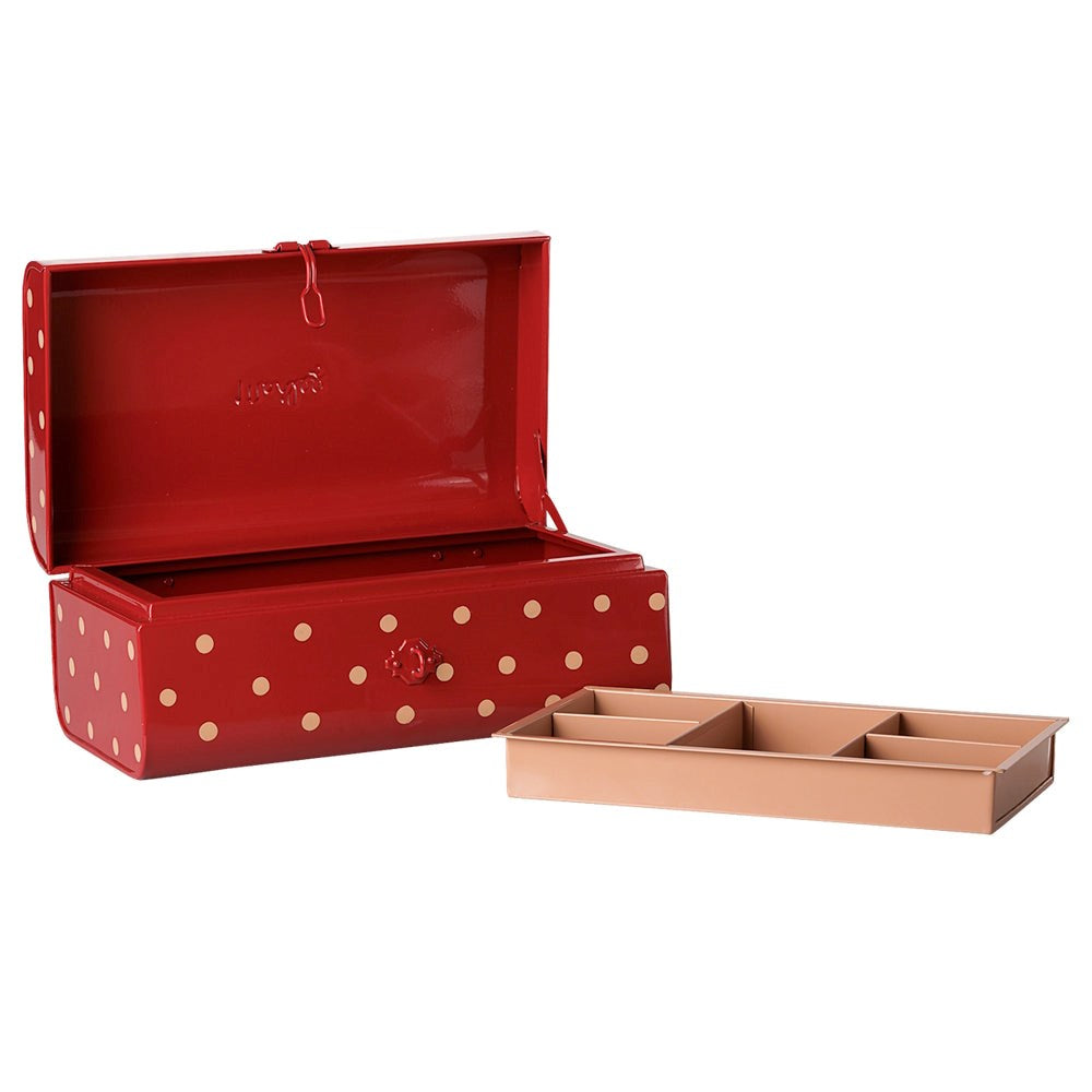 Maileg Storage Suitcase Small Red with Tray