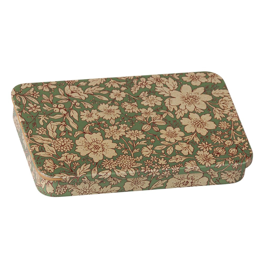 Maileg Metal Box Sliding Lid Blossom Blue