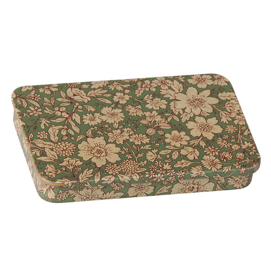 Maileg Metal Box Sliding Lid Blossom Blue