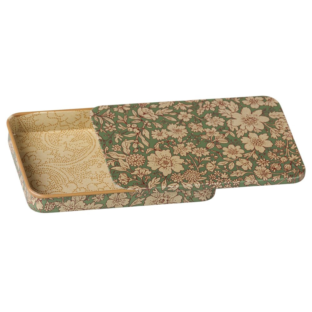 Maileg Metal Box Sliding Lid Blossom Blue