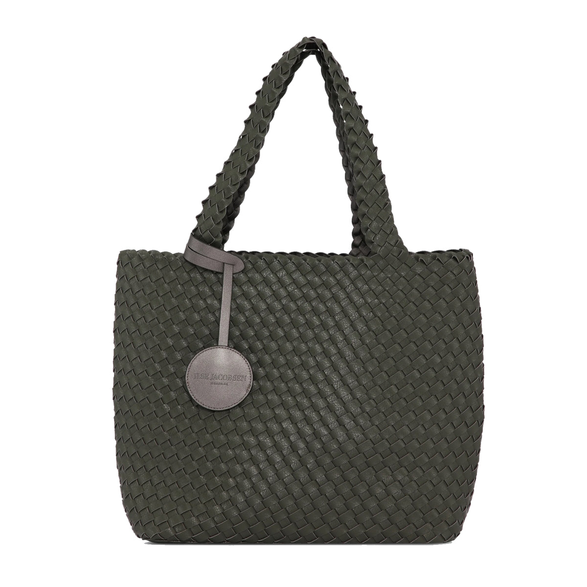IlseJacobsen-woven-tote-bag-black-gun-metal