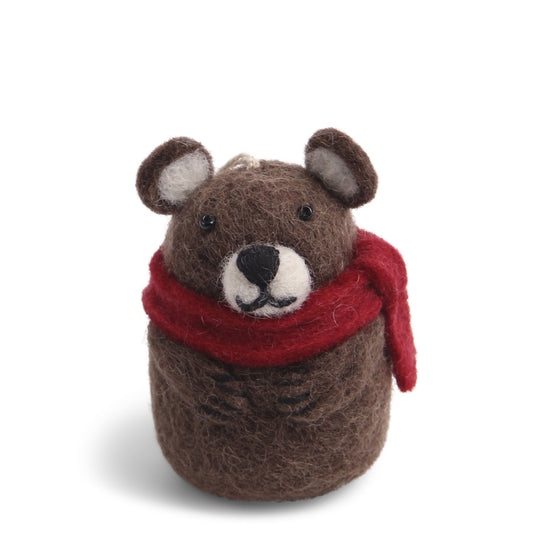 Gry & Sif Bear with Scarf Felt Decoration