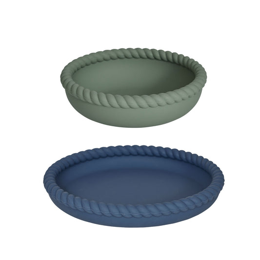 OYOY Mellow Plate & Bowl Blue-Olive