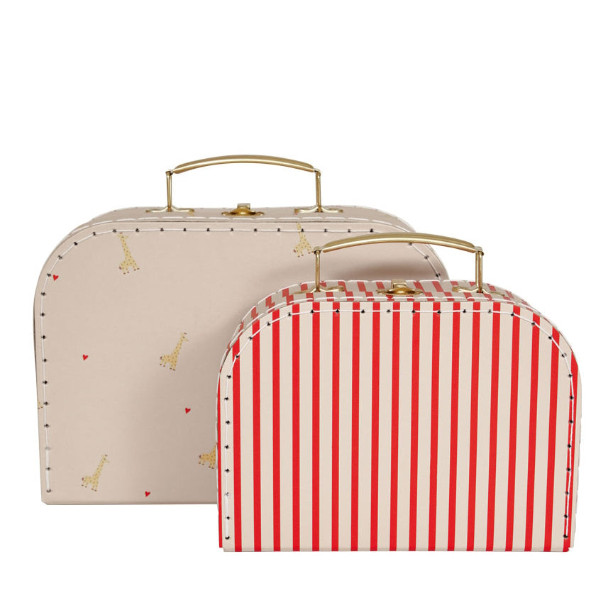 OYOY Mini Suitcase Giraffe & Stripe 2pk