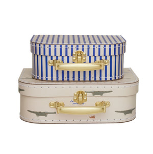 OYOY Mini Suitcase Crocodile & Stripe 2pack
