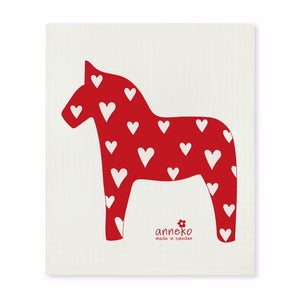 Anneko Dala Horse Dishcloth Red