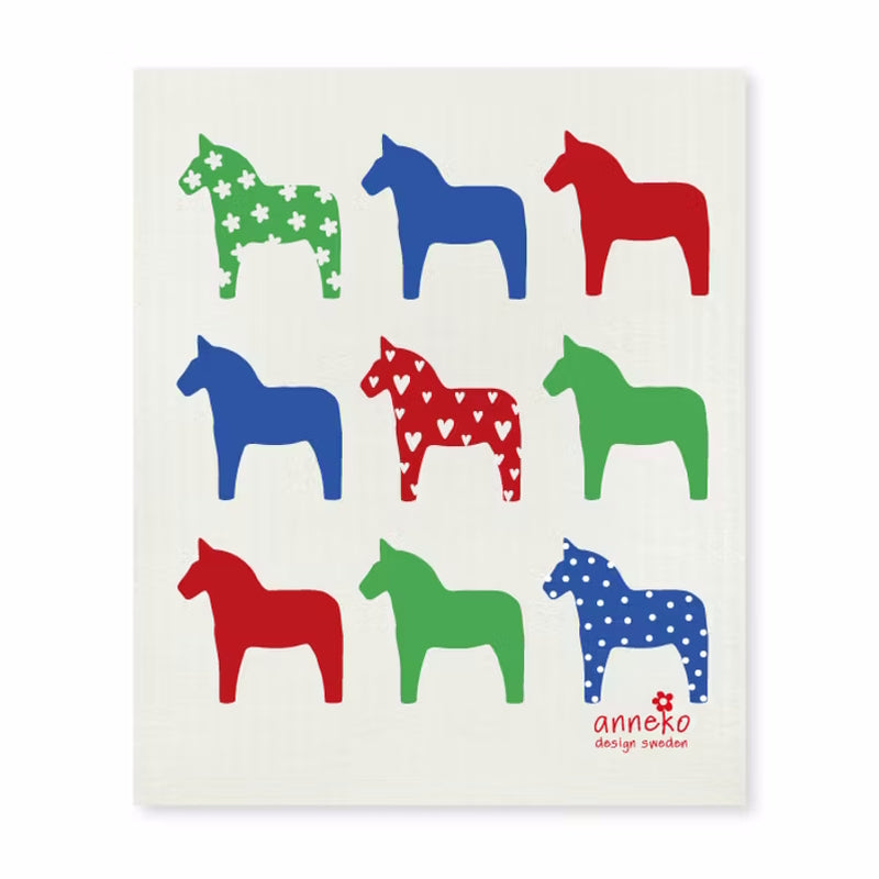Anneko Dala Horses Tea Towel Linen & Dishcloth Gift Set