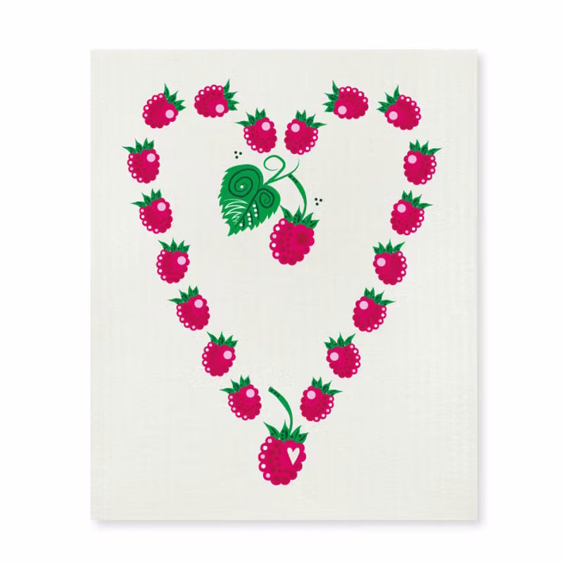 Anneko Raspberry Heart Dishcloth