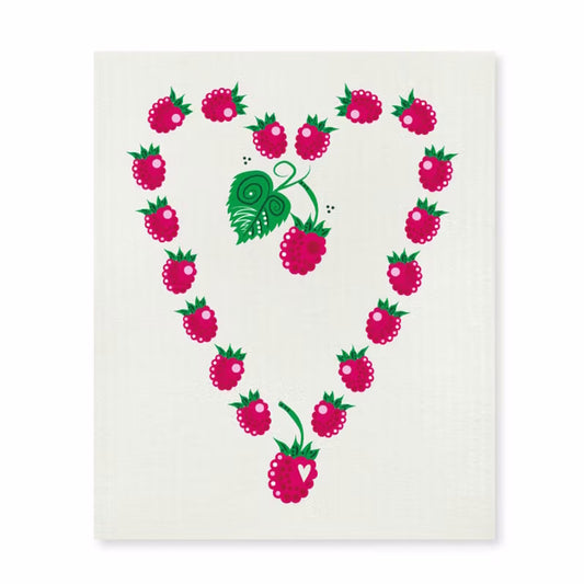 Anneko Raspberry Heart Dishcloth